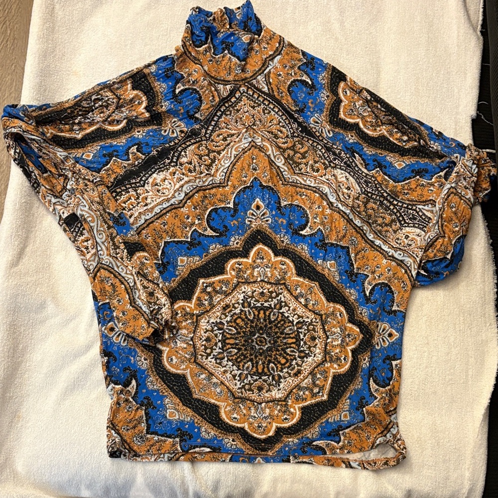 Free People Multicolor Paisley Blouse